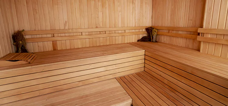 Spruce Wood Sauna Interior Construction in Port Perry, Ontario